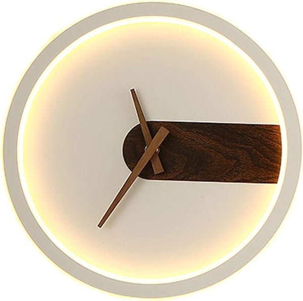glowing LED wall clock with silent quartz movement and minimalist design for modern home or office decor