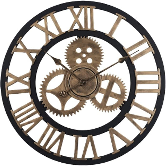 Rustic Gear Wall Clock