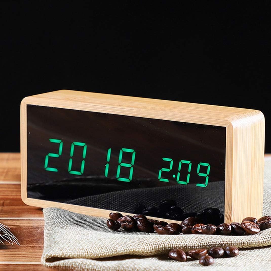 Bamboo digital LED Alarm Clock