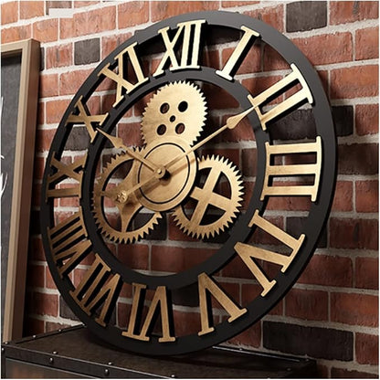 Rustic Gear Wall Clock