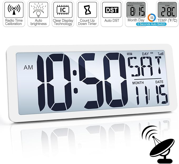 Large Digital clock with Temperature