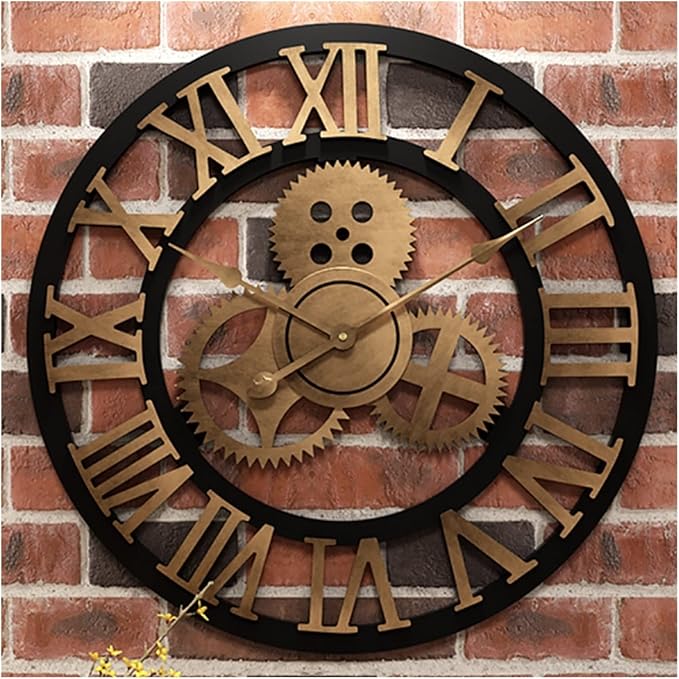 Rustic Gear Wall Clock