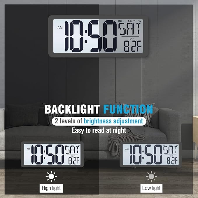 Large Digital clock with Temperature