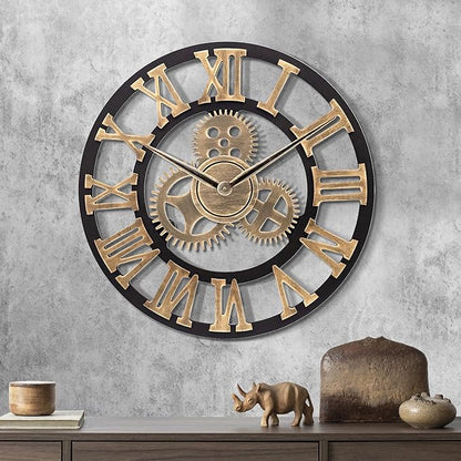 Rustic Gear Wall Clock