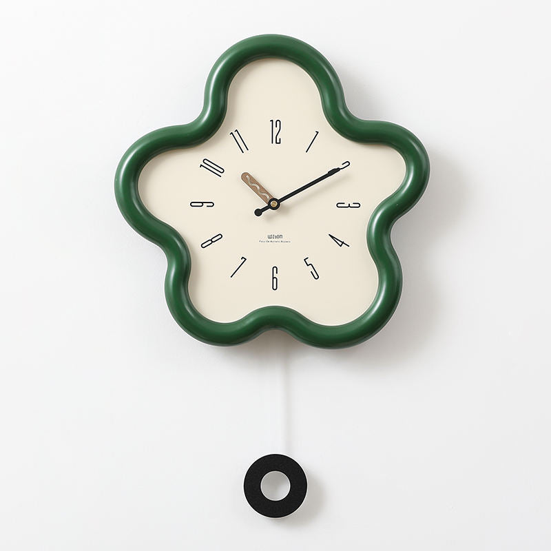 3D Floral Pendulum Clock