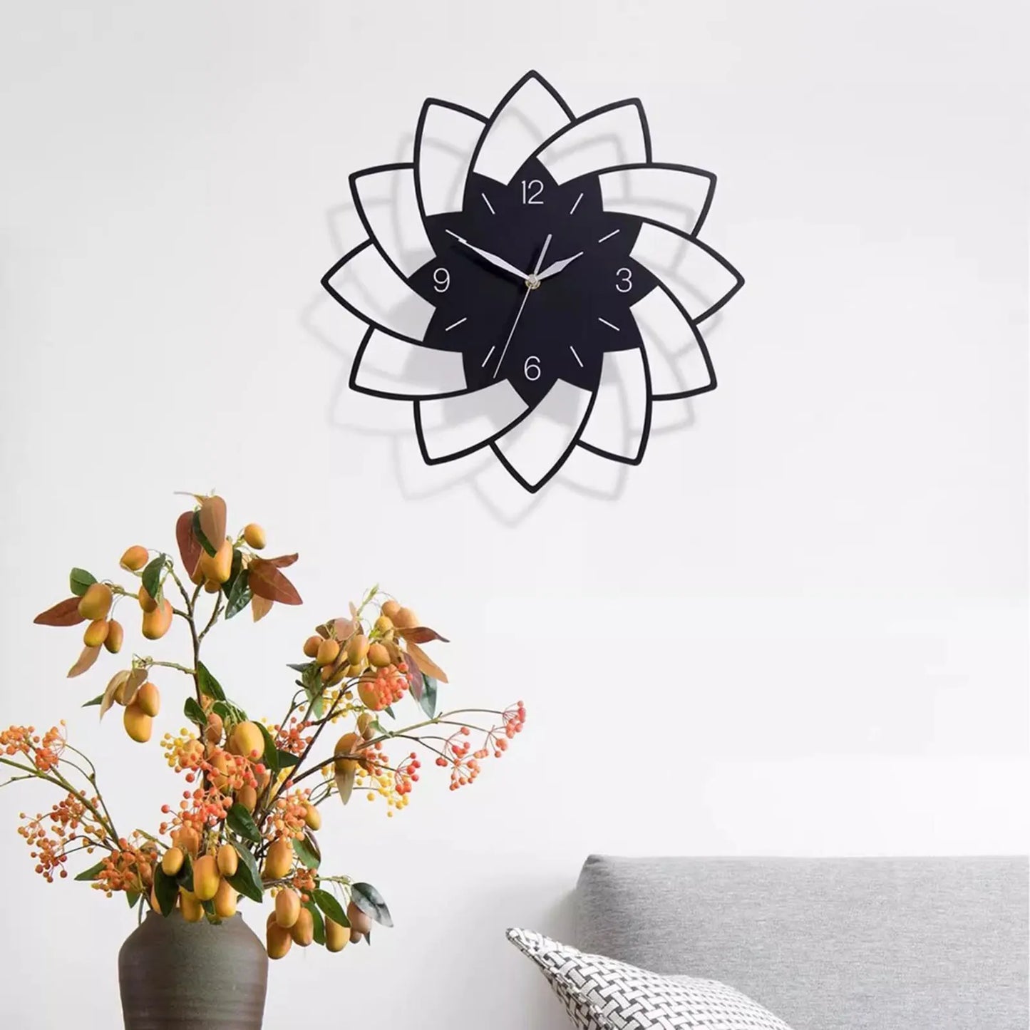 Flower shape wall clock