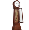 Wooden grandfather floor clock with quartz movement, Westminster chime, rich wood finish, intricate clock face, and pendulum design – elegant freestanding clock for traditional homes, offices, or formal interiors