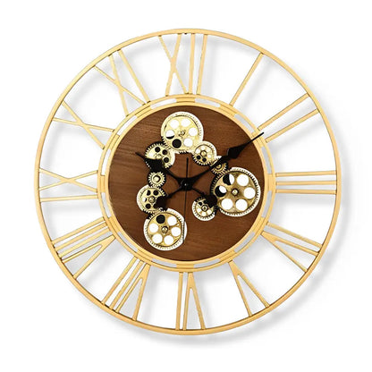 Retro Wall clock with moving gear Large size