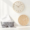 japanese-style mute wall clock with wooden frame and silent quartz movement for minimalist home decor