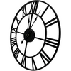 19 inch large wall clock with silent quartz movement, metal frame, and Roman numerals in black or gold for modern home deco