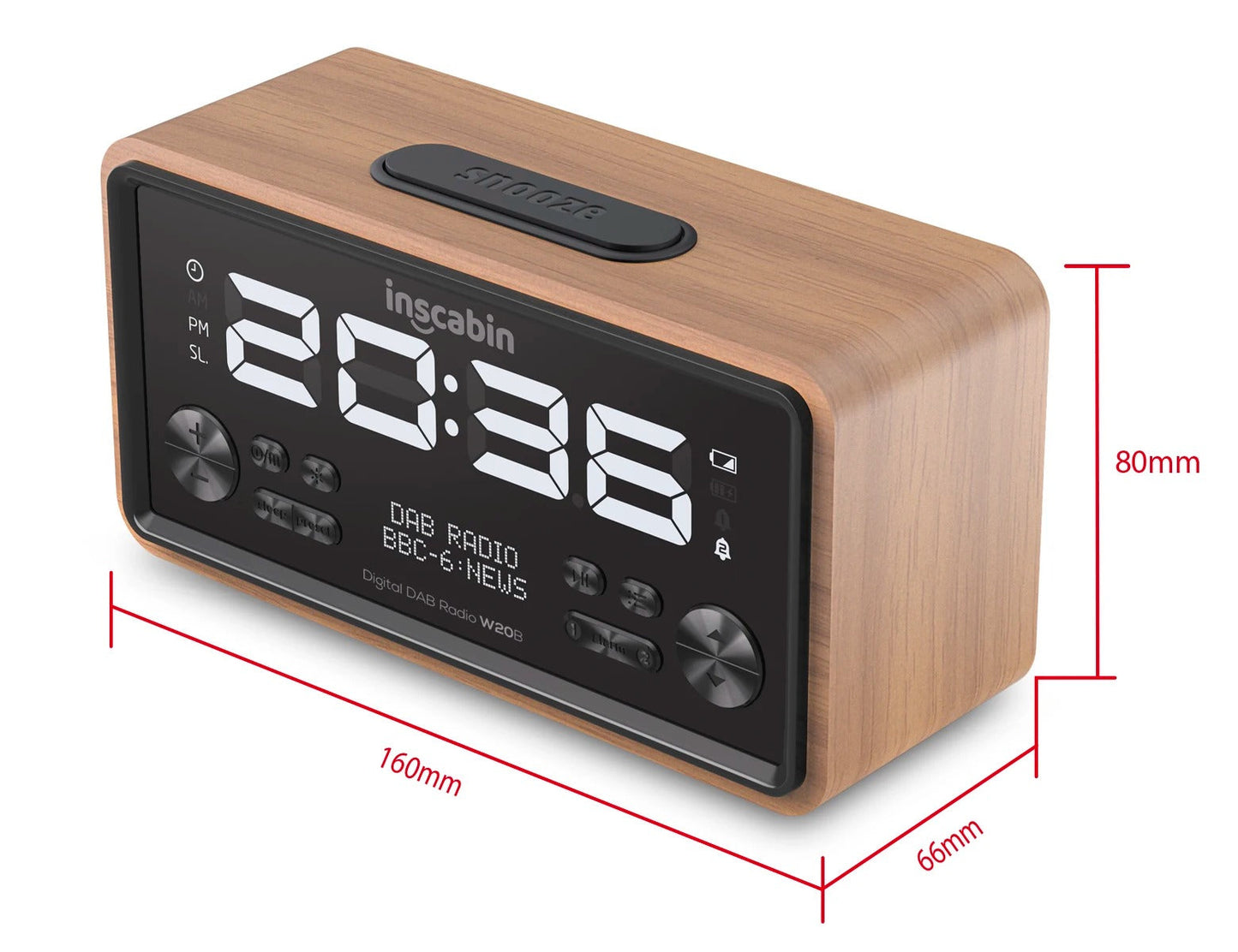 Alarm Clock Radio with Wireless Charging