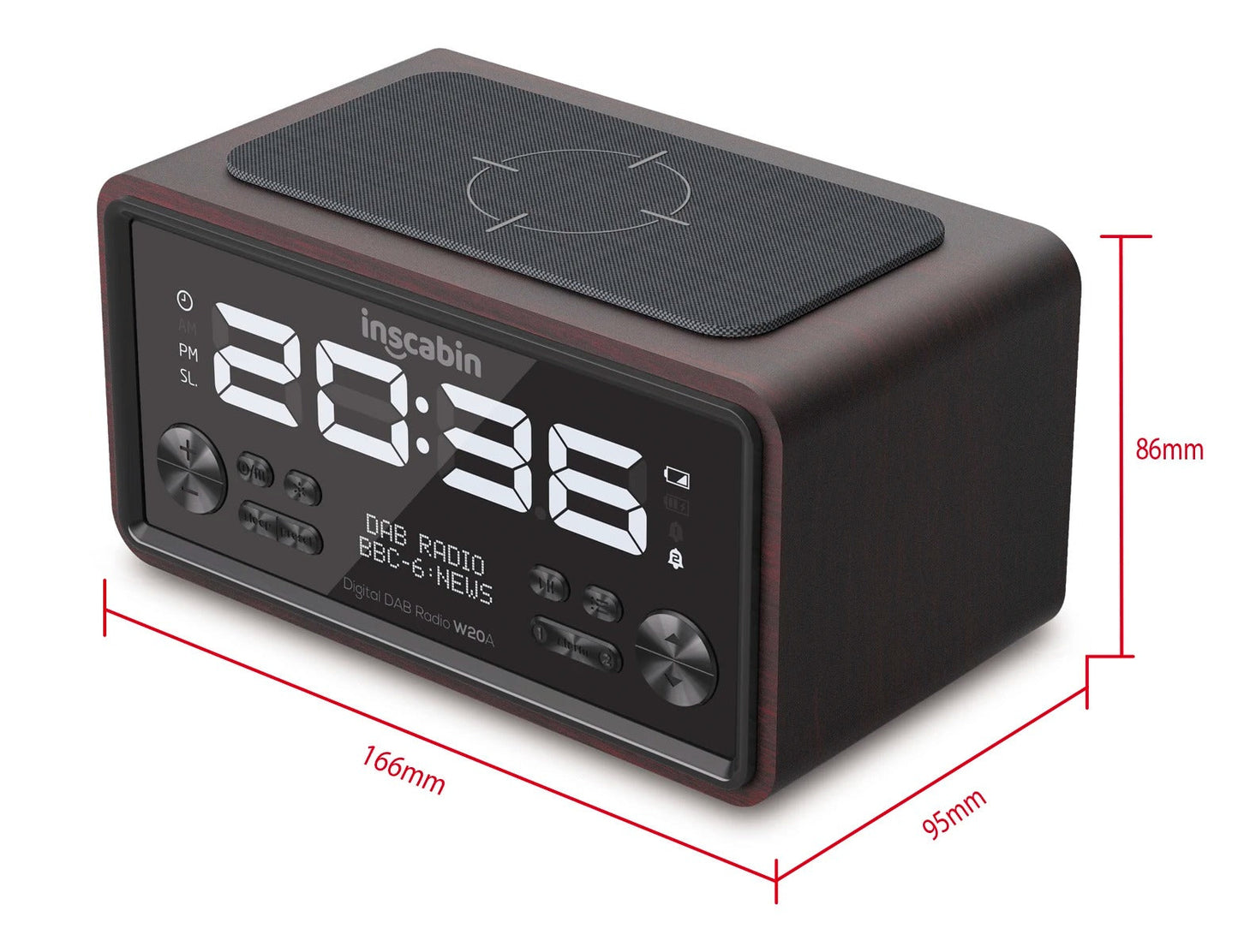 Alarm Clock Radio with Wireless Charging