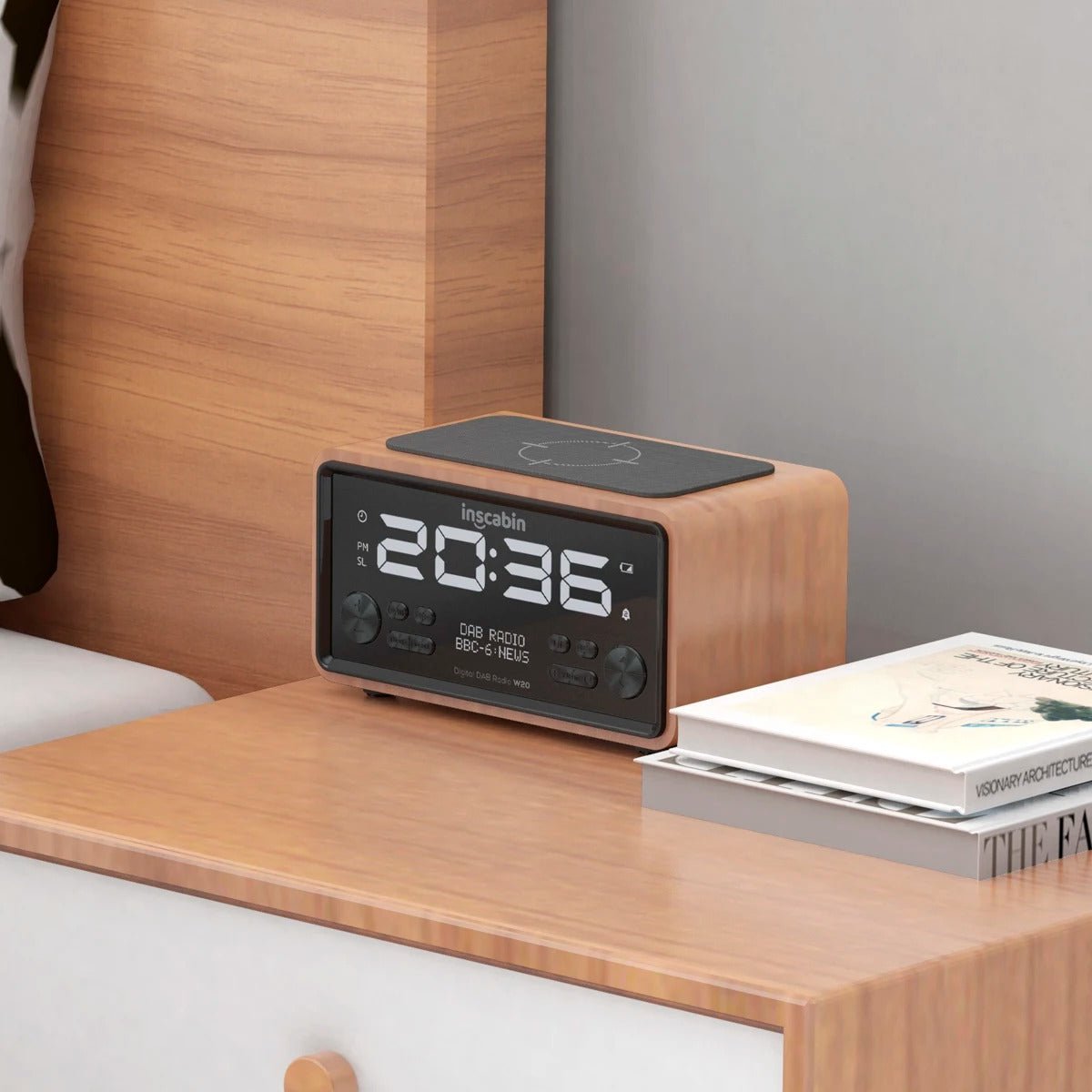 Alarm Clock Radio with Wireless Charging