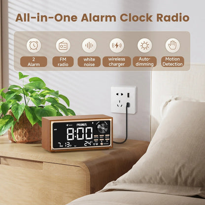 Wooden Radio Alarm Clock